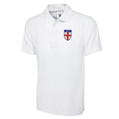 City Flag of England Shield Classic Embroidered Polo Shirt