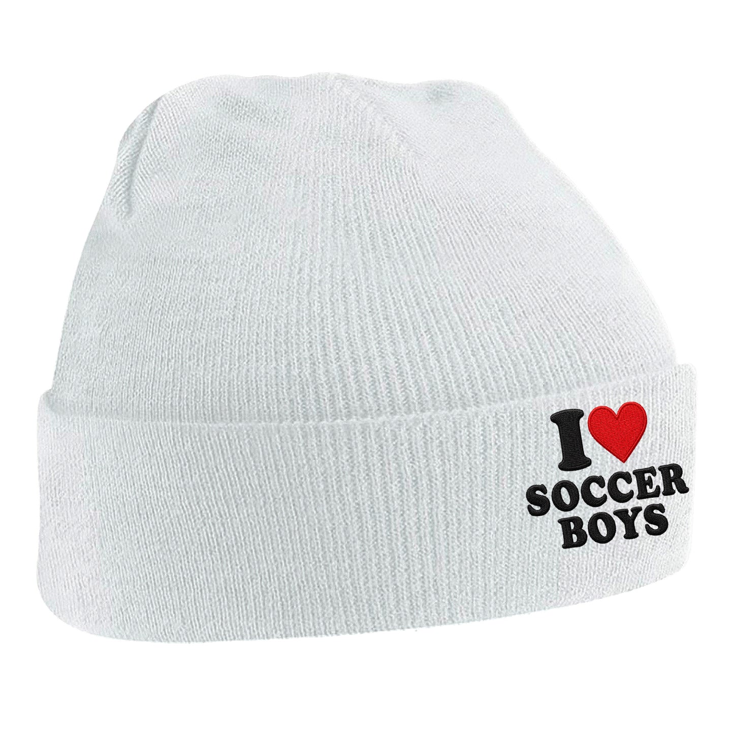 I Love Soccer Boys Beanie Hat