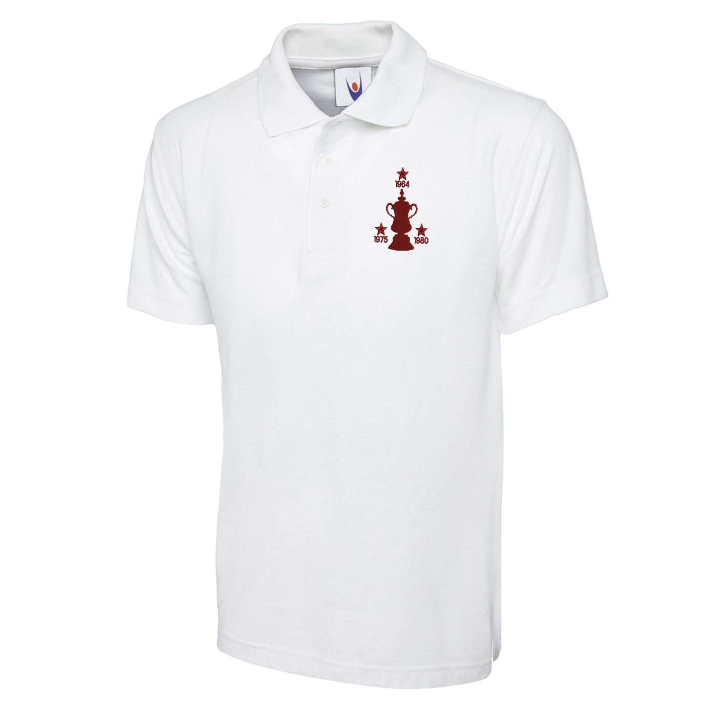 Retro West Ham Three Time Cup Winners Embroidered Classic Polo Shirt