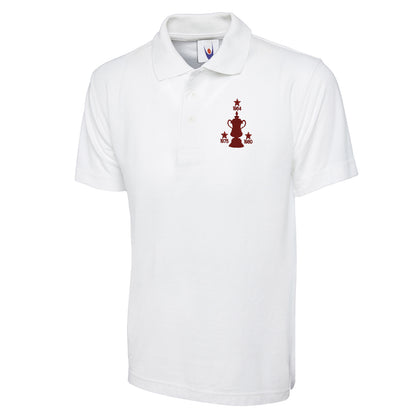 Retro West Ham Three Time Cup Winners Embroidered Classic Polo Shirt