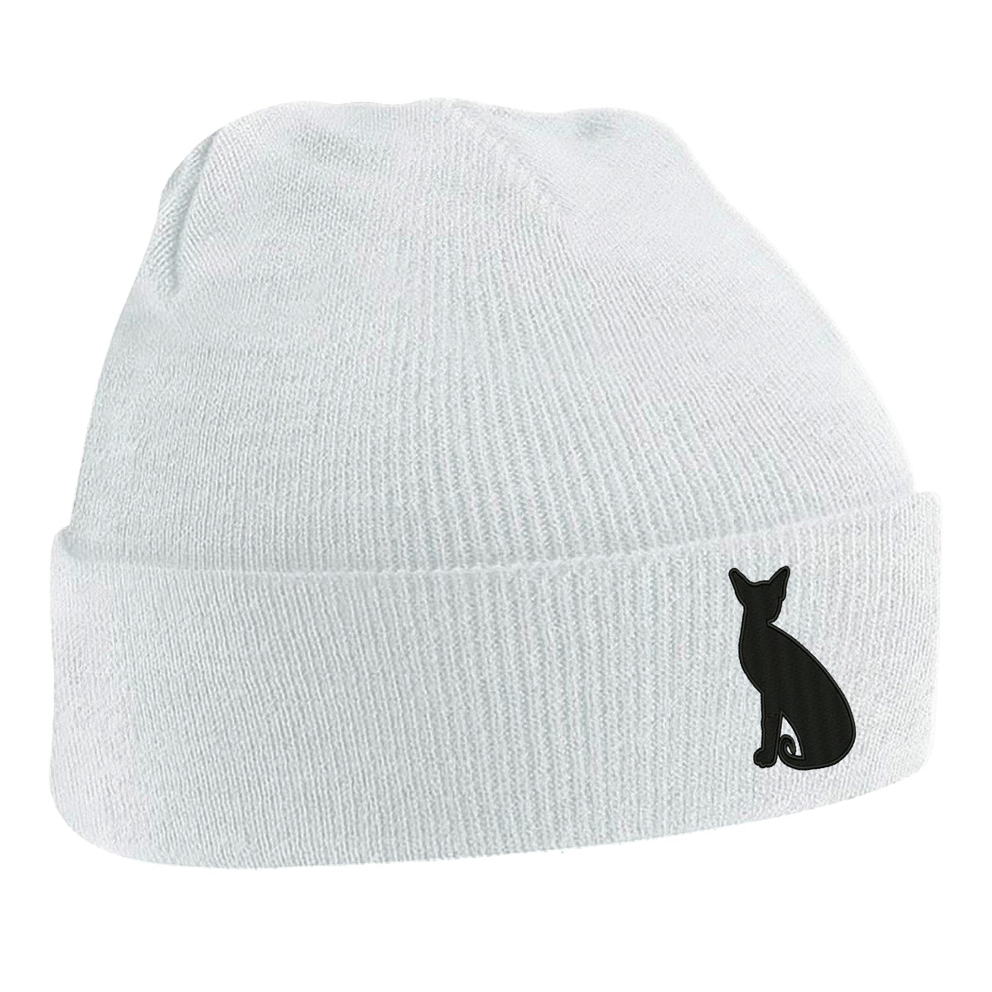 Siamese Cat Embroidered Beanie Hat
