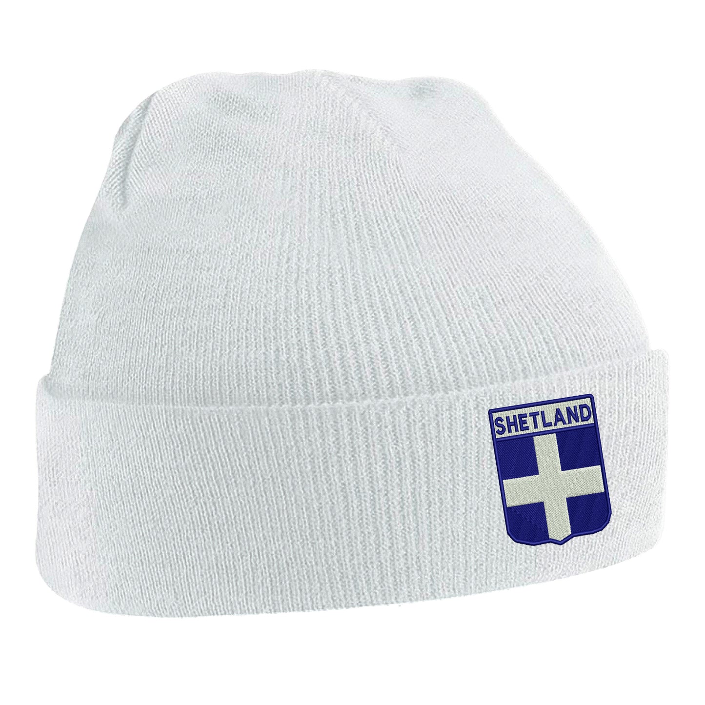 Shetland Flag of Scotland Shield Beanie Hat