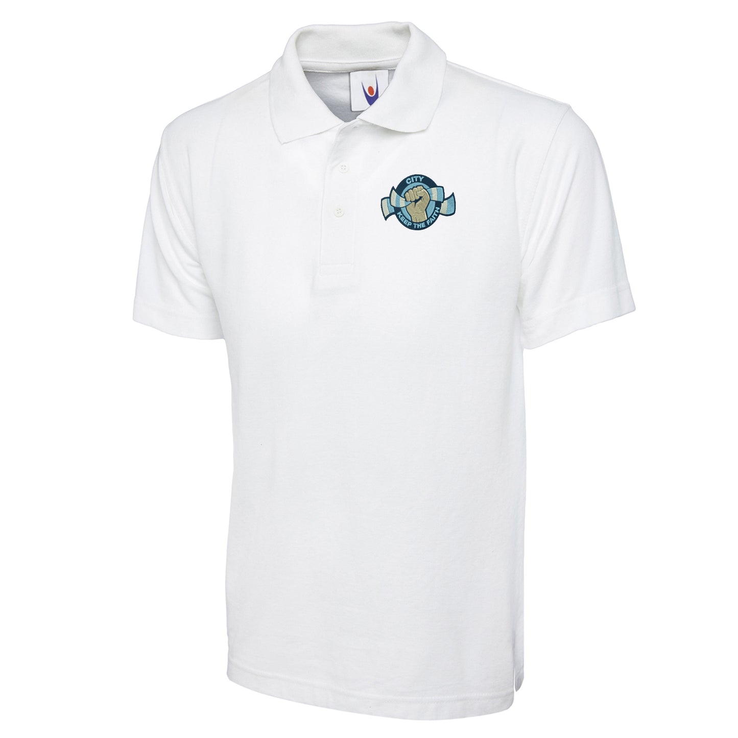 City Keep The Faith Embroidered Classic Polo Shirt