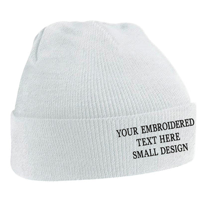 Personalised Custom Small Text Beanie Hat
