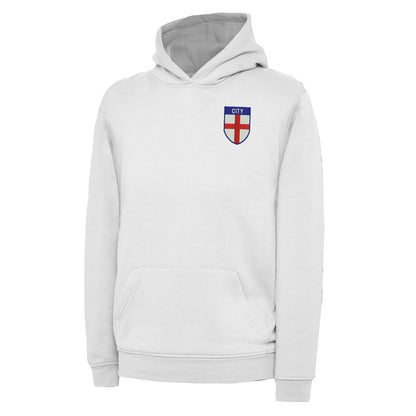 City Flag of England Shield Embroidered Children's Hoodie