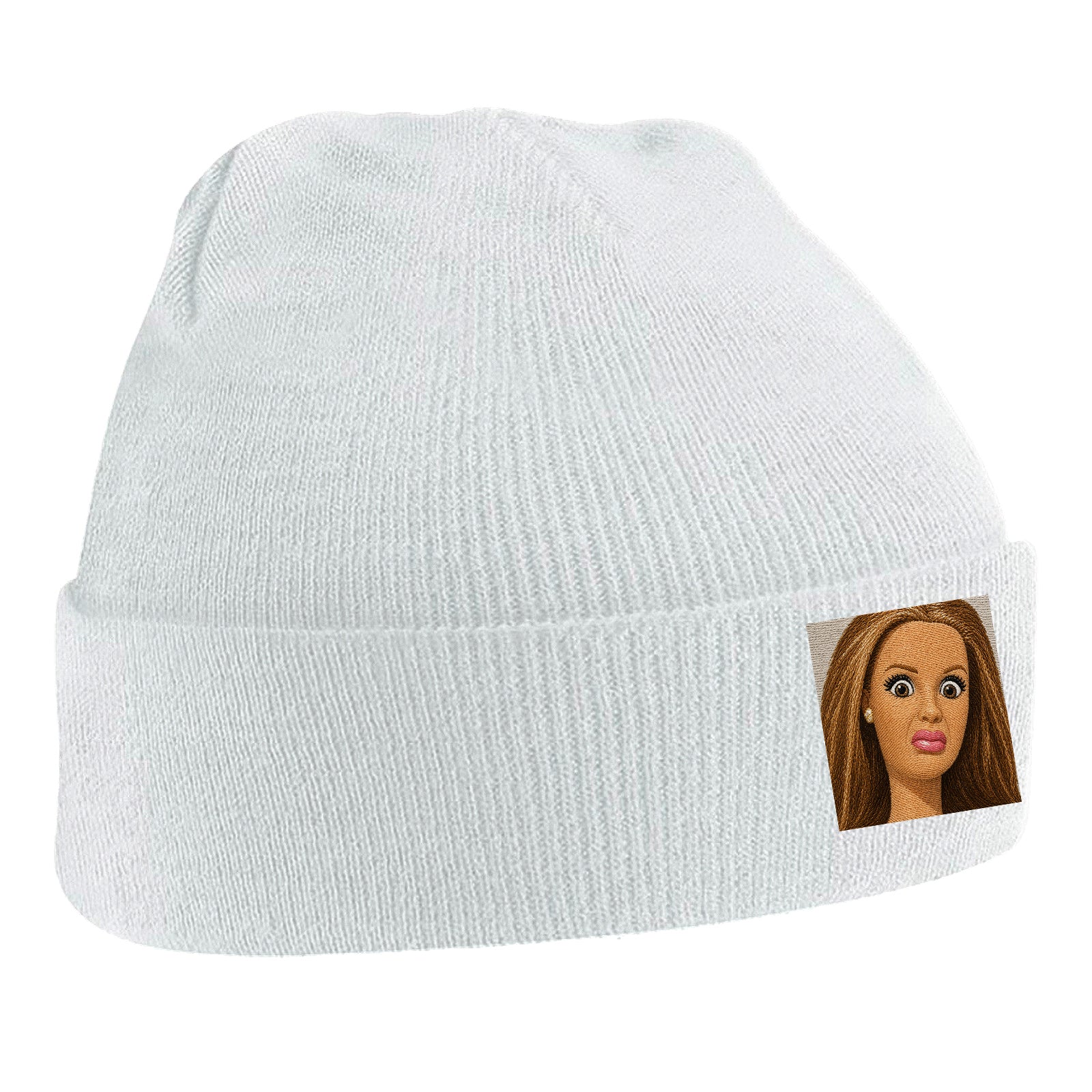 Funny Distressed Doll Face Meme Beanie Hat 