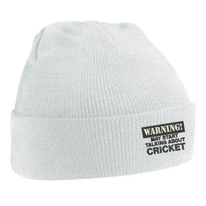 Warning May Start Talking About Cricket Beanie Hat