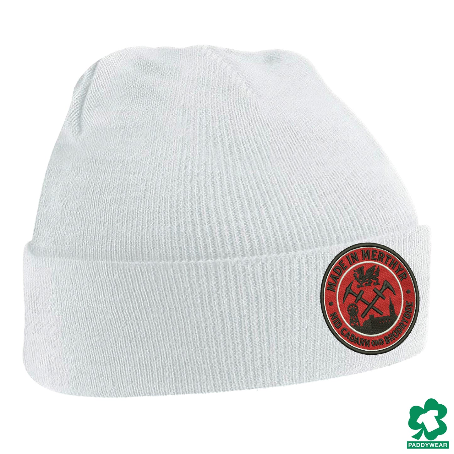 Merthyr Nid Cadern Ond Brodyrdde Embroidered Beanie Hat