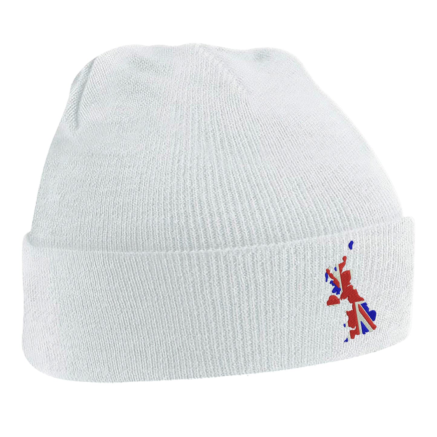 United Kingdom Flag Map Embroidered Beanie Hat