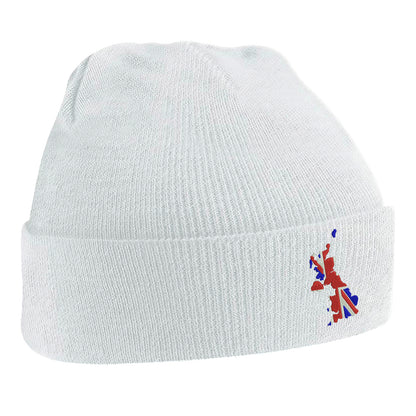 United Kingdom Flag Map Embroidered Beanie Hat