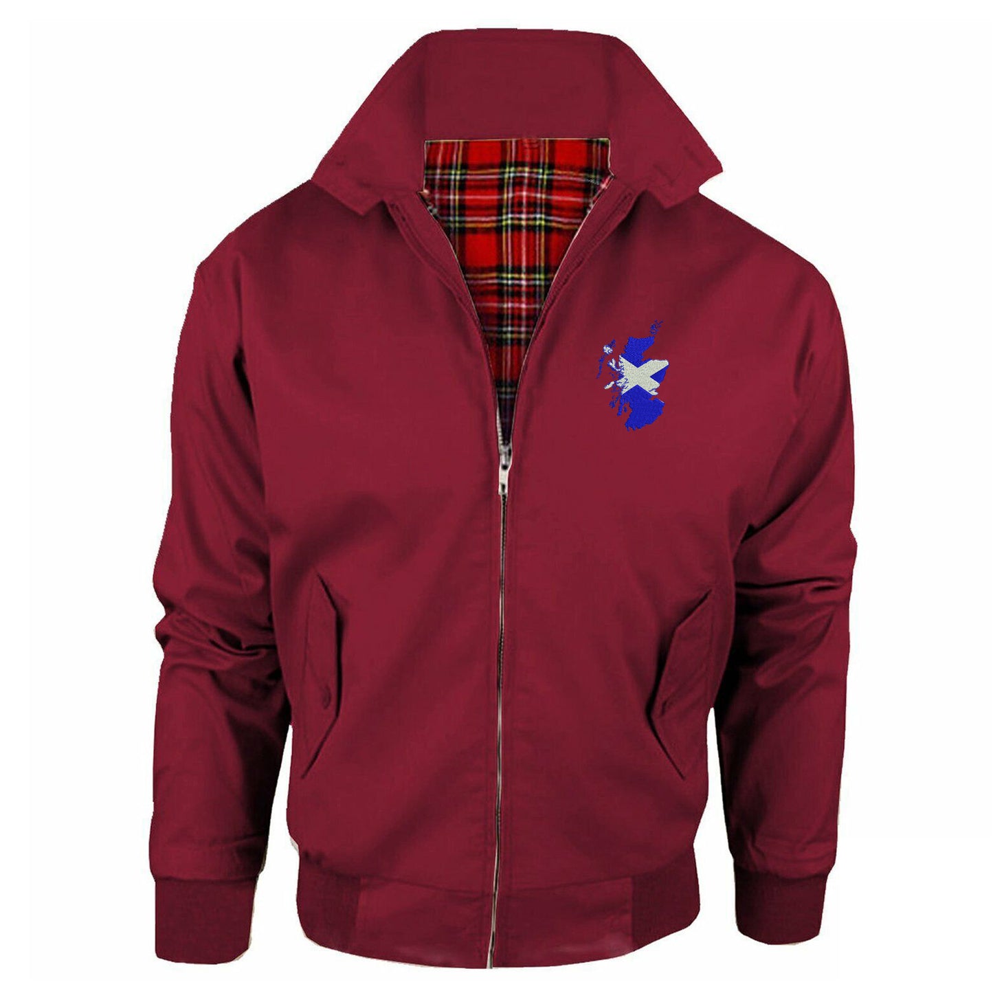 Scotland Flag Map Embroidered Classic Harrington Jacket