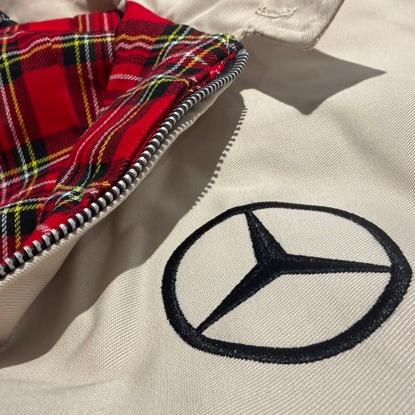 Mercedes Embroidered Classic Harrington Jacket - Stone 2XL