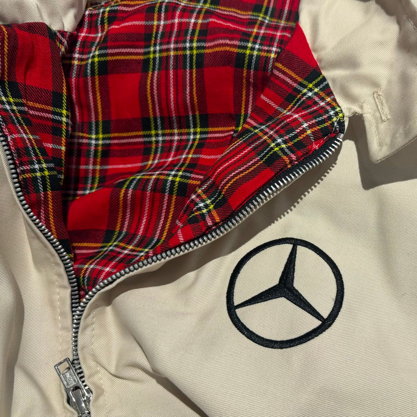 Mercedes Embroidered Classic Harrington Jacket - Stone 2XL