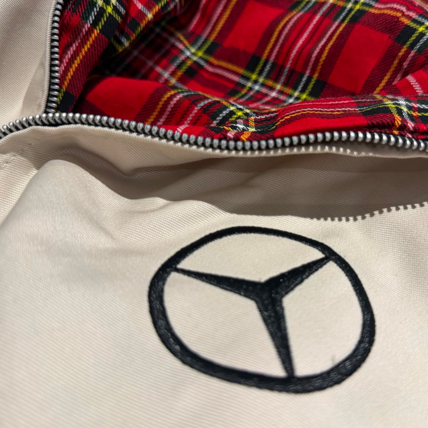 Mercedes Embroidered Classic Harrington Jacket - Stone 2XL