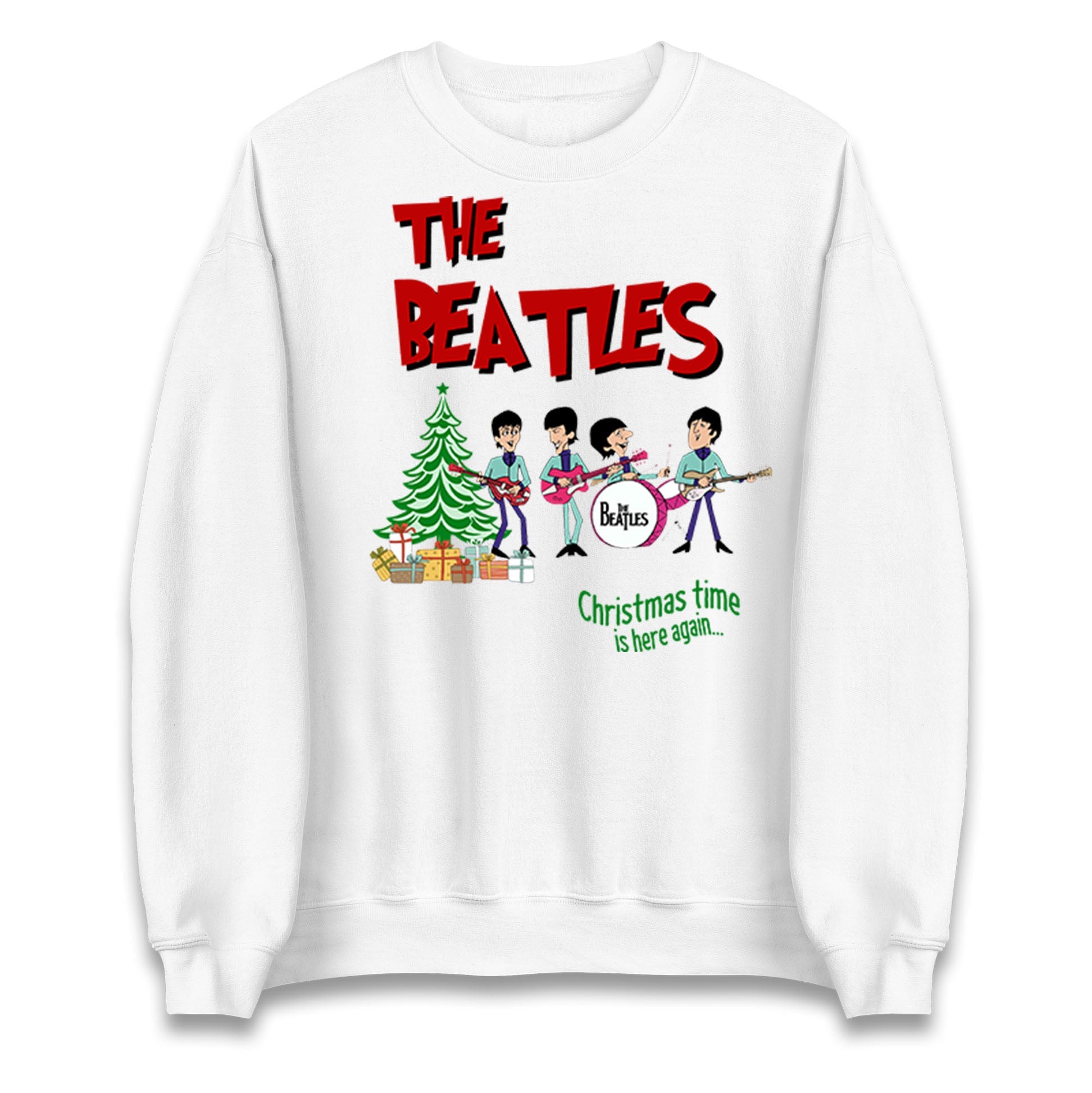 The Beatles Felpa natalizia unisex da adulto Drop T Abbey Road, Grigio, S The Beatles Felpa natalizia unisex da adulto Drop T Abbey Road, Grigio, S