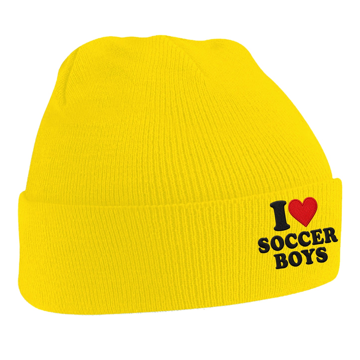 I Love Soccer Boys Beanie Hat
