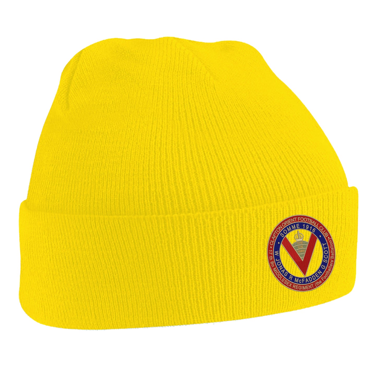 Retro Clapton Orient Somme Memorial Embroidered Beanie Hat