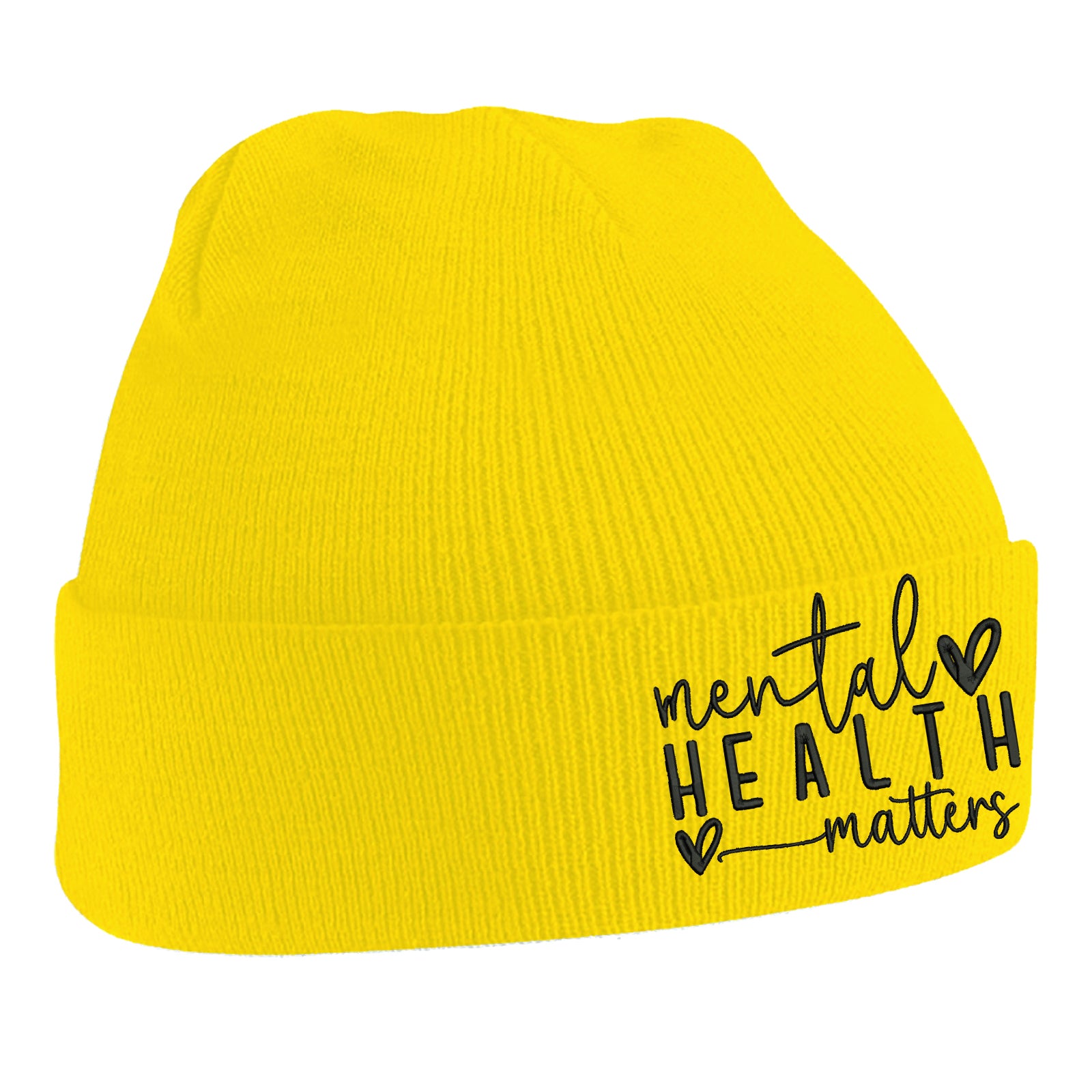 Yellow Mental Health Beanie Hat