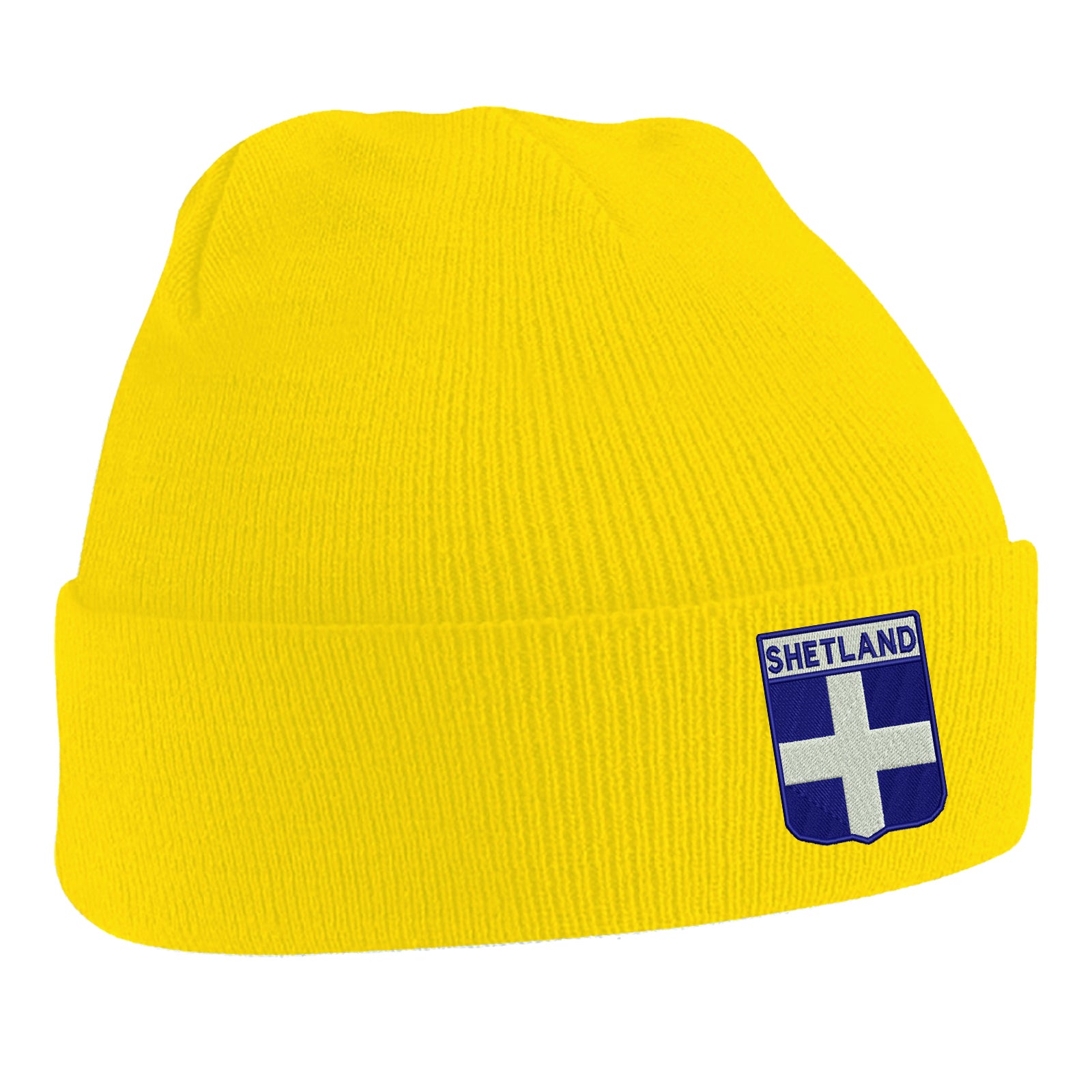 Shetland Flag of Scotland Shield Beanie Hat