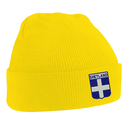 Shetland Flag of Scotland Shield Beanie Hat