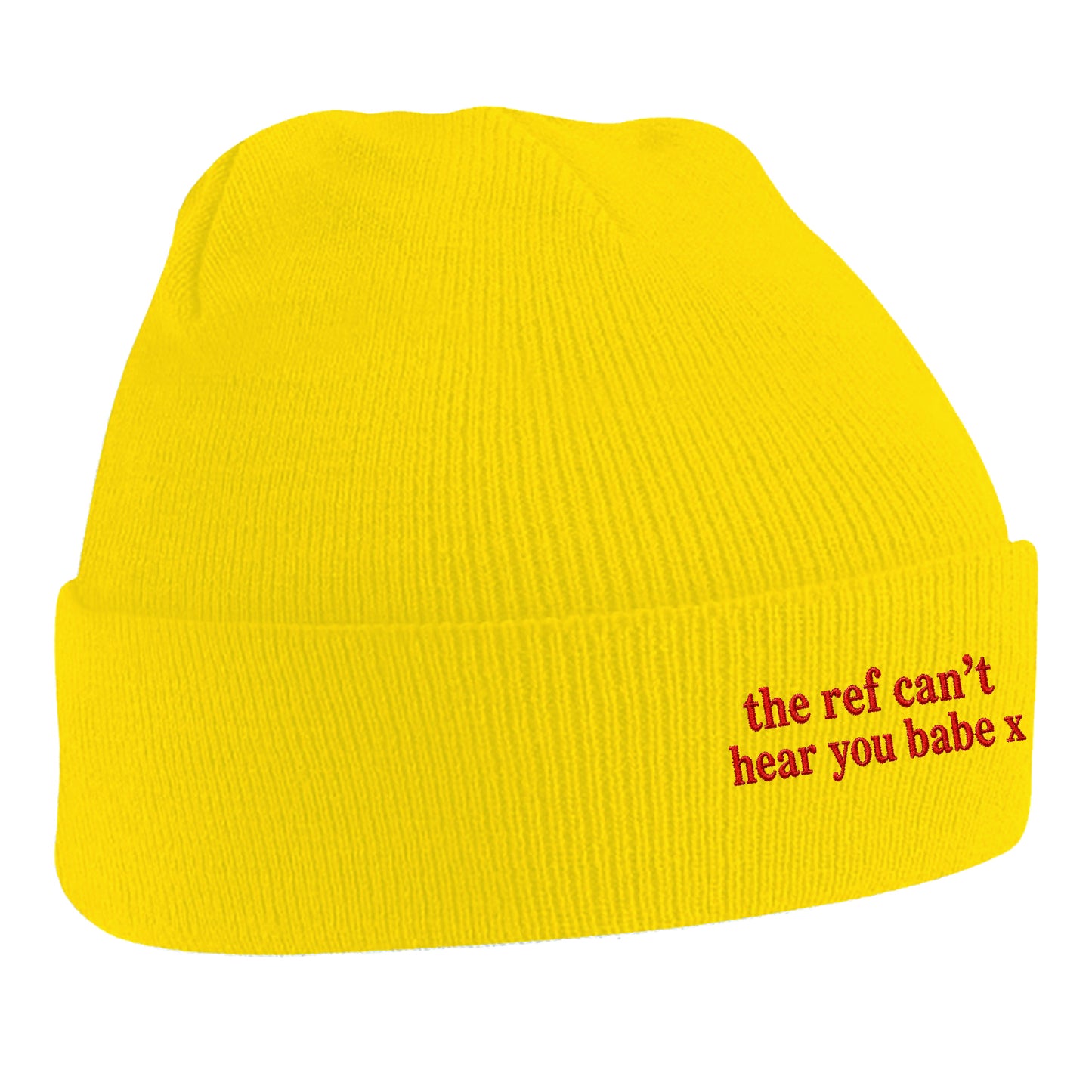 The Ref Can't Hear You Babe x Embroidered Beanie Hat