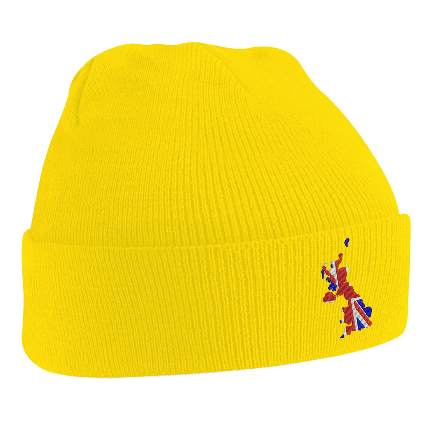 United Kingdom Flag Map Embroidered Beanie Hat