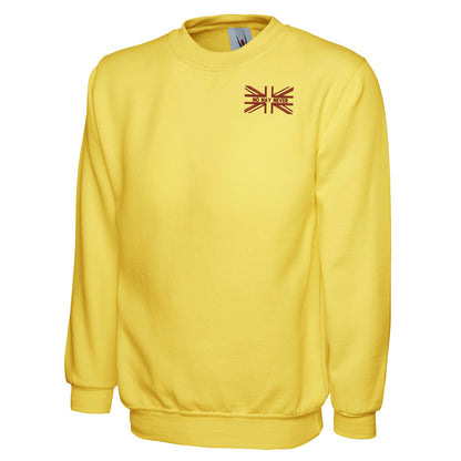 No Nay Never Union Jack Embroidered Classic Sweatshirt