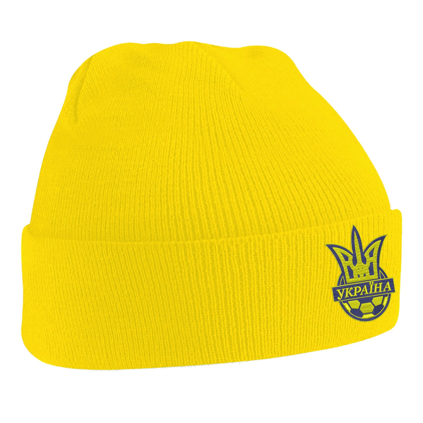 Old School Ukraine National Football Beanie Hat