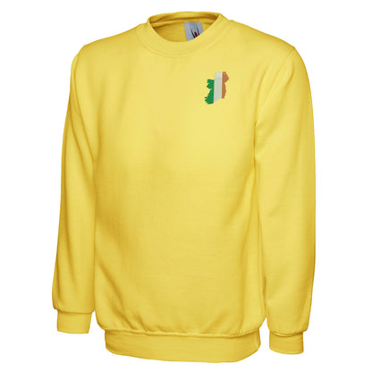 Ireland Flag Map Embroidered Classic Sweatshirt