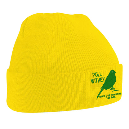 Retro Norwich Milk Cup Winners 1984-85 Embroidered Beanie Hat