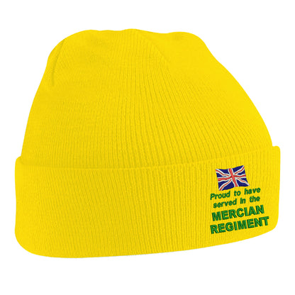 Proud to Have Served in The Mercian Regiment Embroidered Beanie Hat