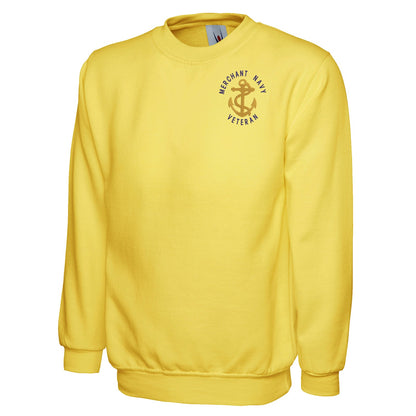 Merchant Navy Veteran Anchor Embroidered Classic Sweatshirt