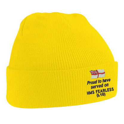Proud to Have Served on HMS Fearless (L10) Beanie Hat
