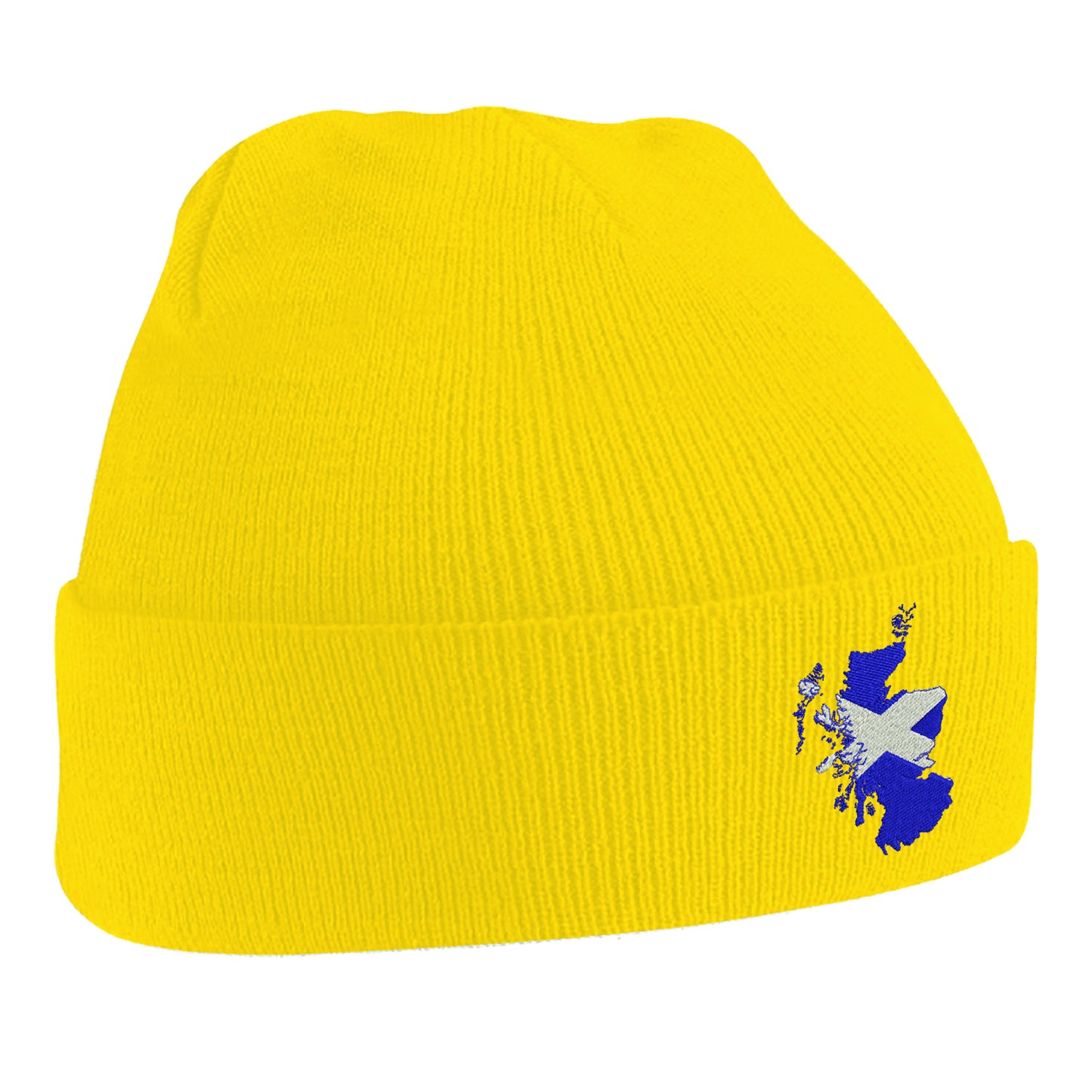 Scotland Flag Map Embroidered Beanie Hat
