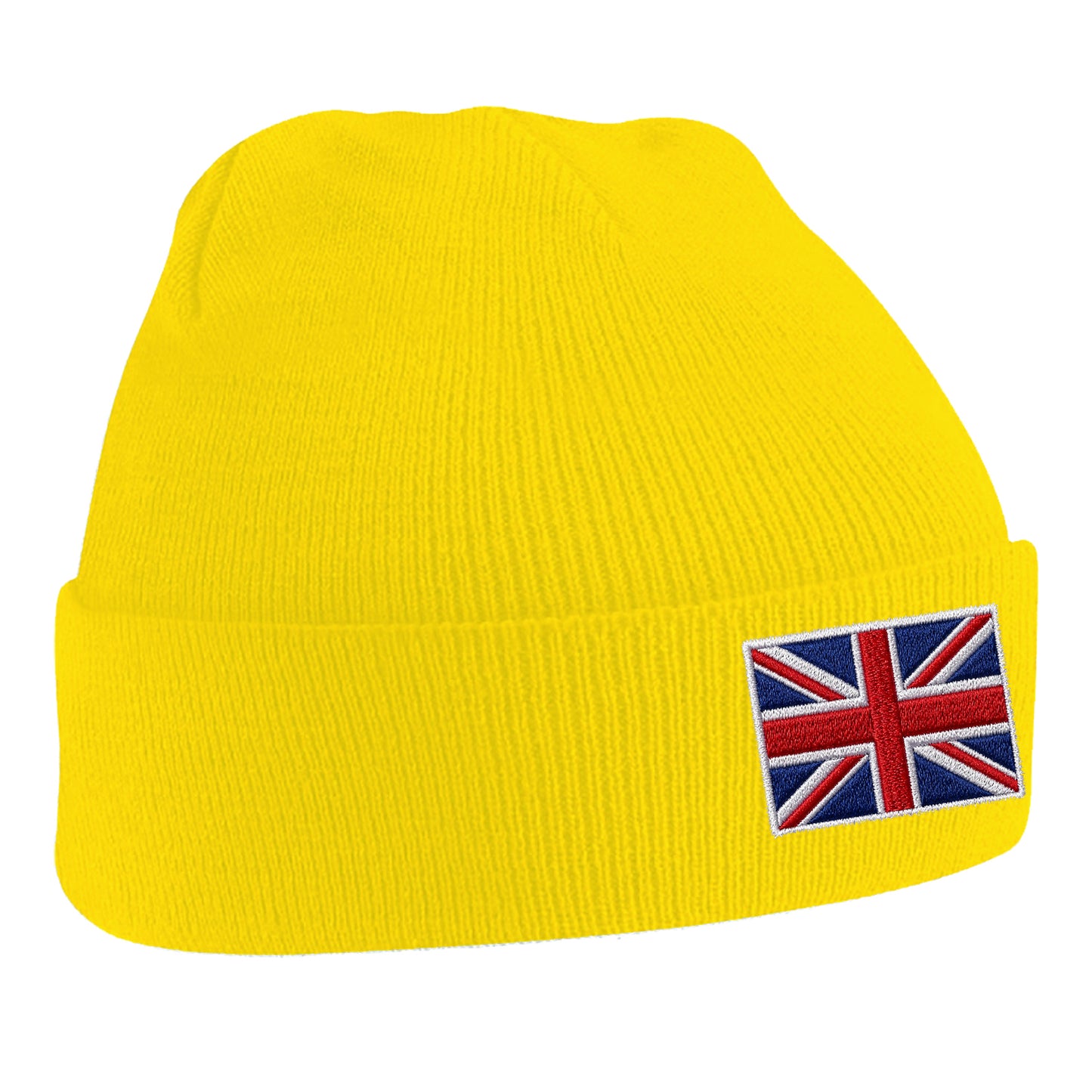 Union Jack Flag Embroidered Beanie Hat