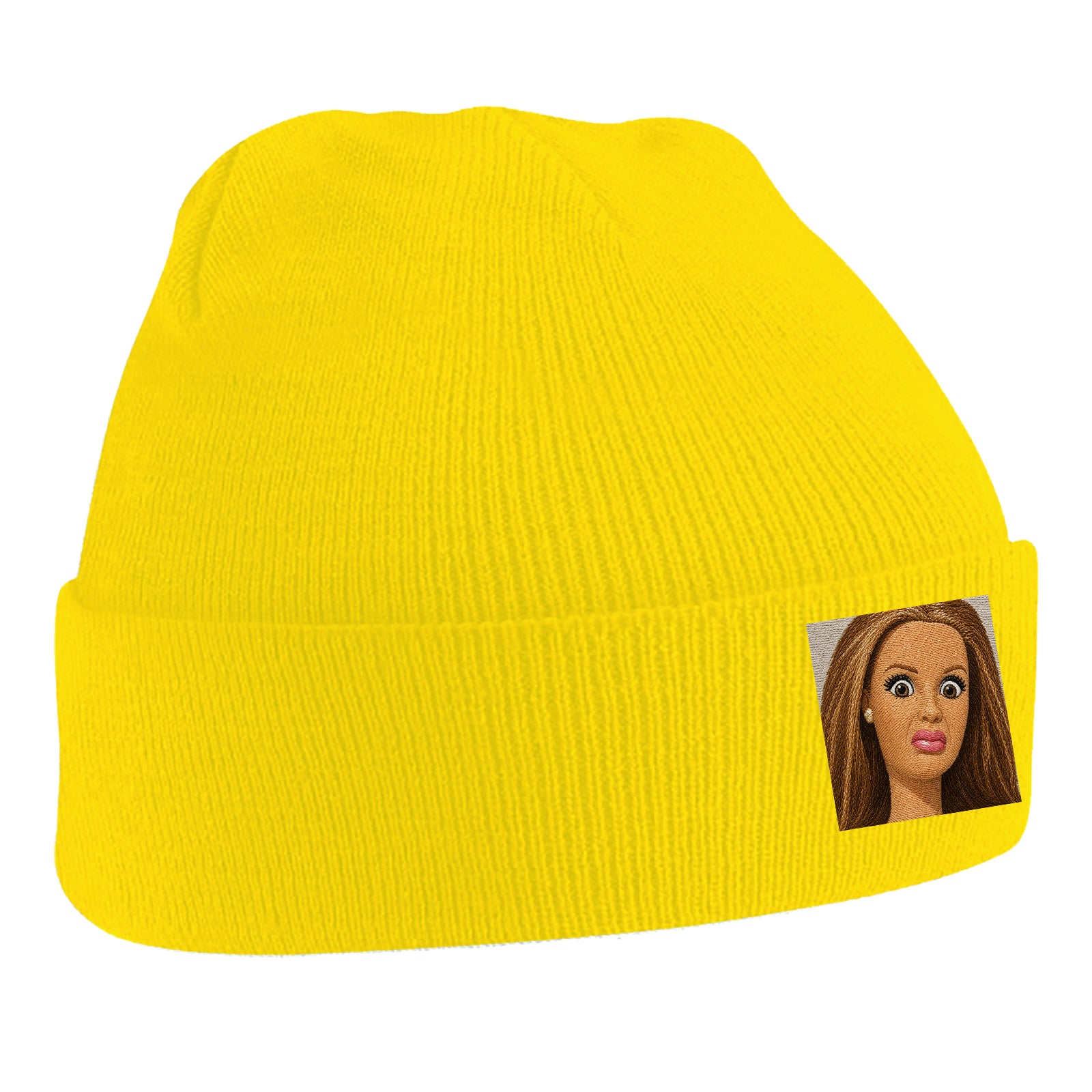 Funny Distressed Doll Face Meme Beanie Hat 