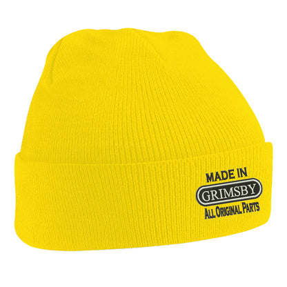 Made in Grimsby All Original Parts Embroidered Beanie Hat