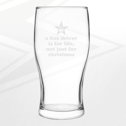 Bus Driver Christmas Beer Glass