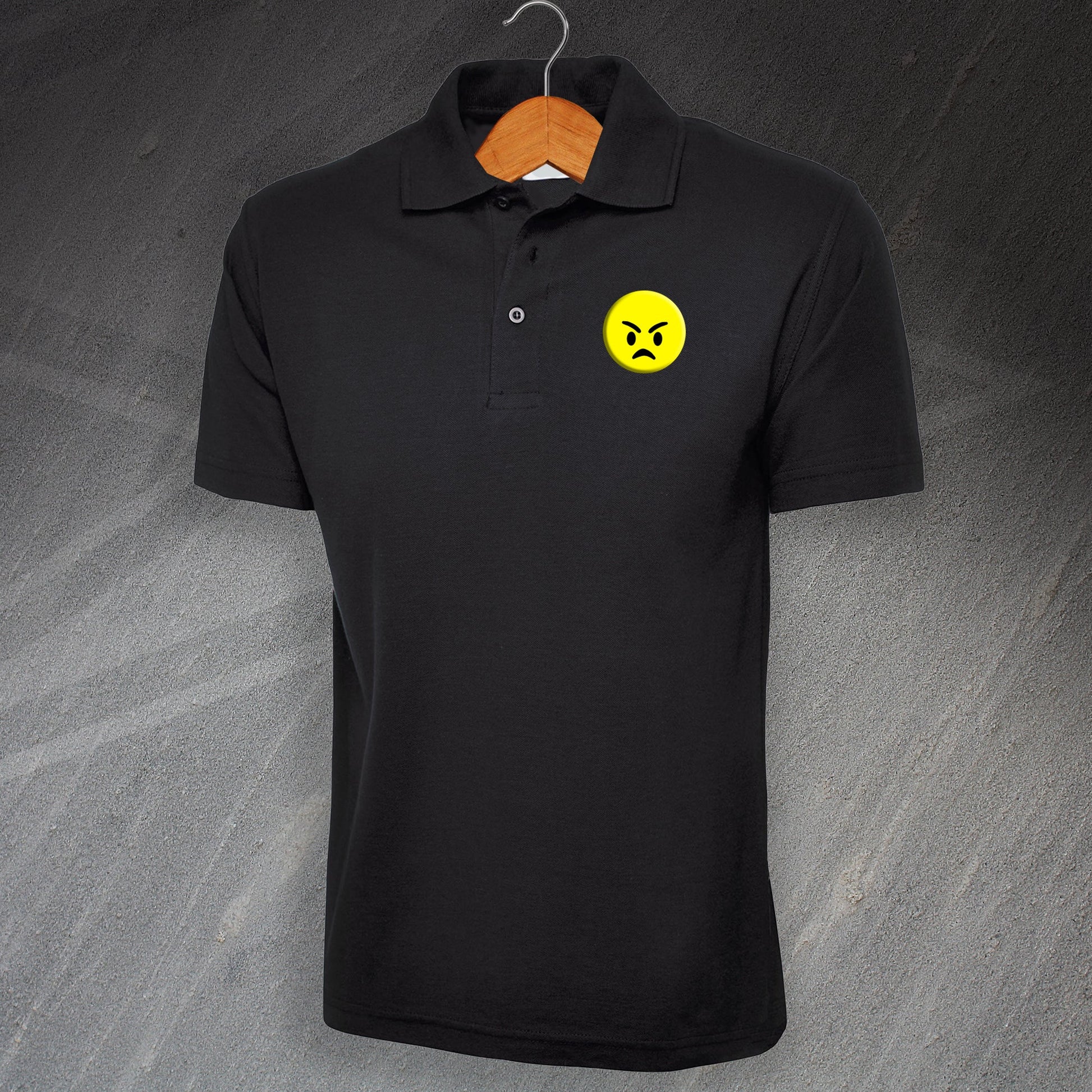 Angry Face Emoji Polo Shirt