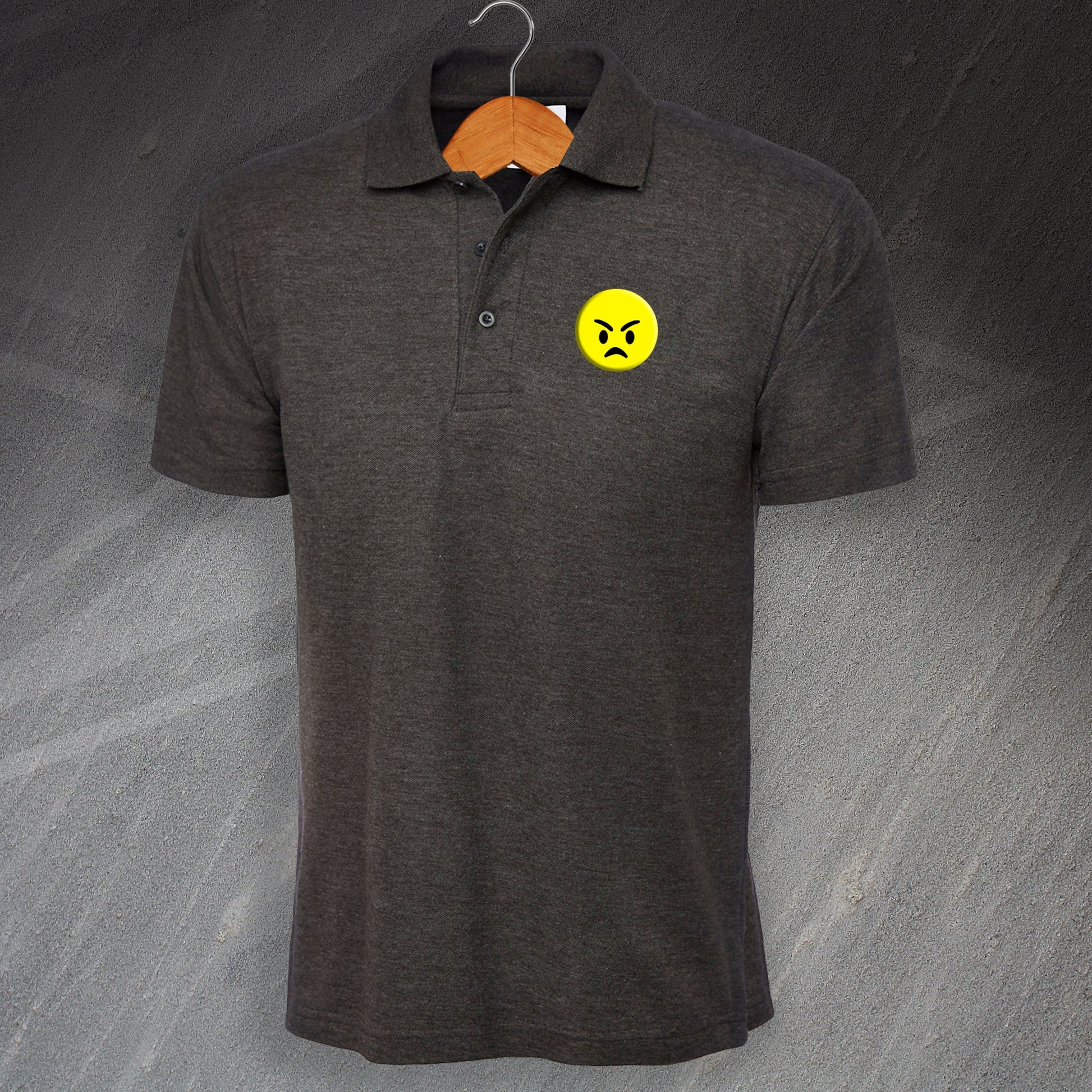 Angry Face Emoji Polo Shirt