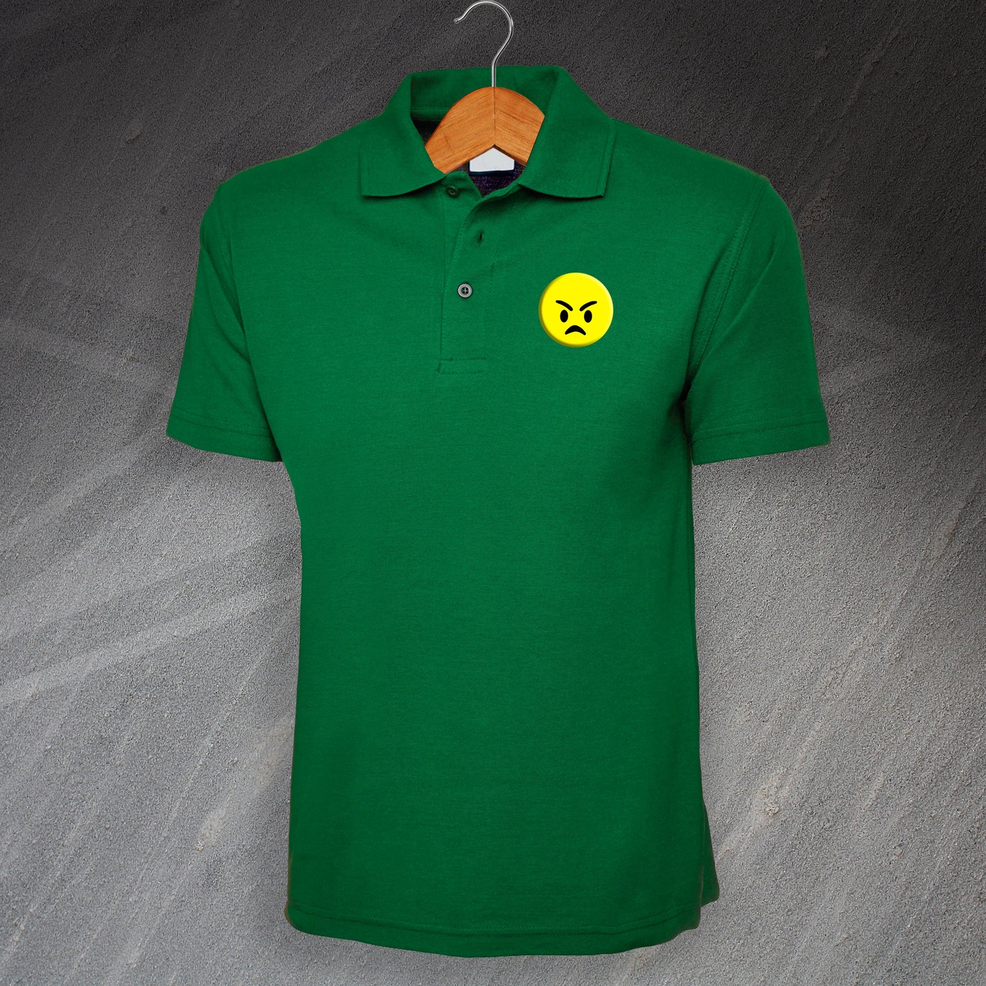 Angry Face Emoji Polo Shirt