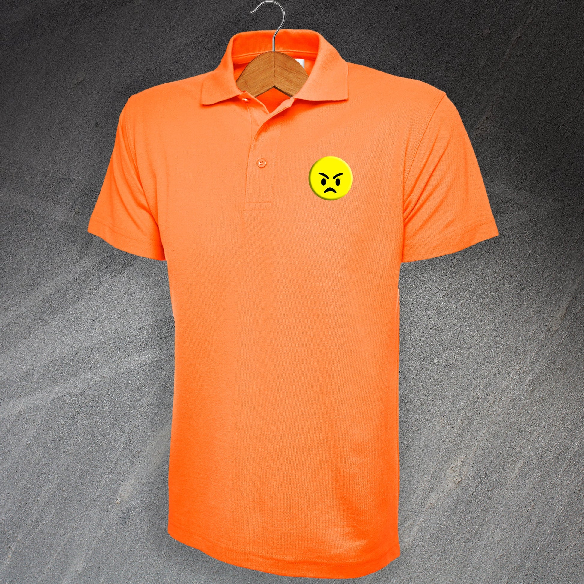 Angry Face Emoji Polo Shirt