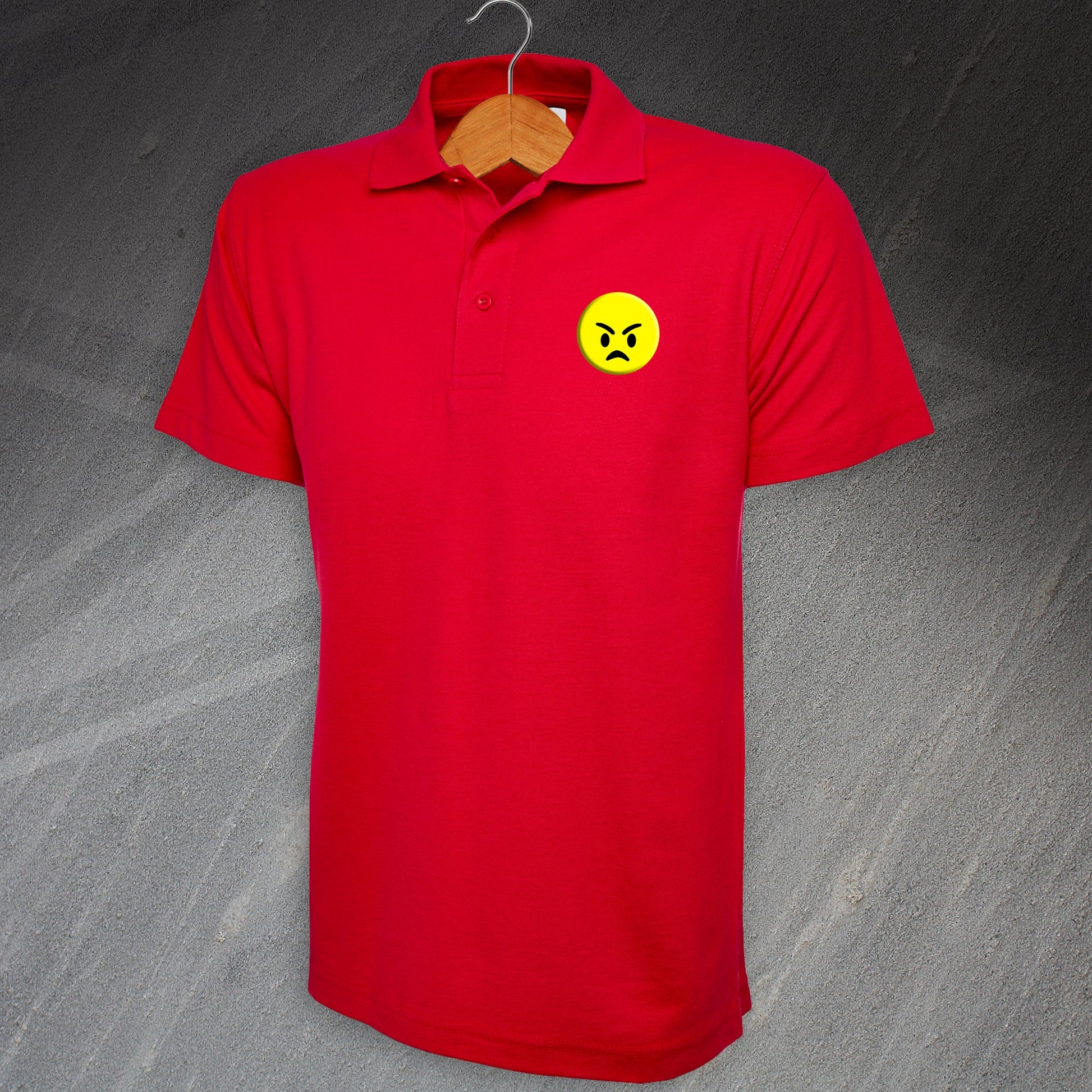 Angry Face Emoji Polo Shirt