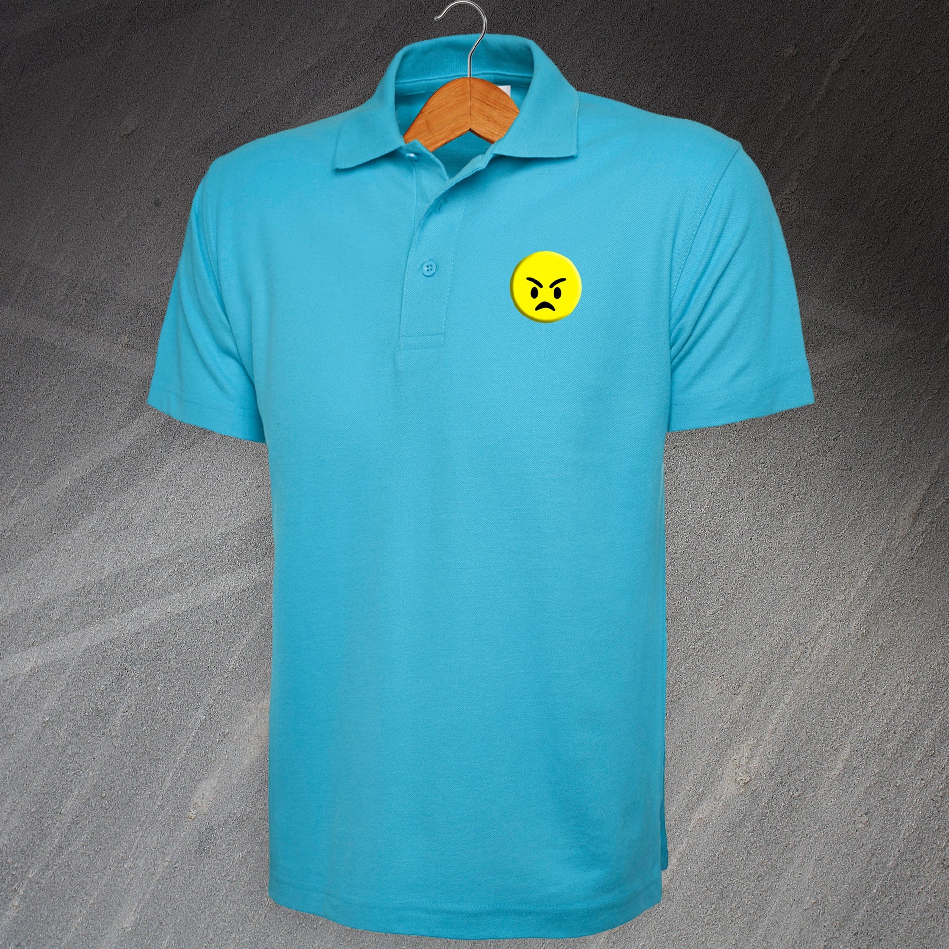 Angry Face Emoji Polo Shirt