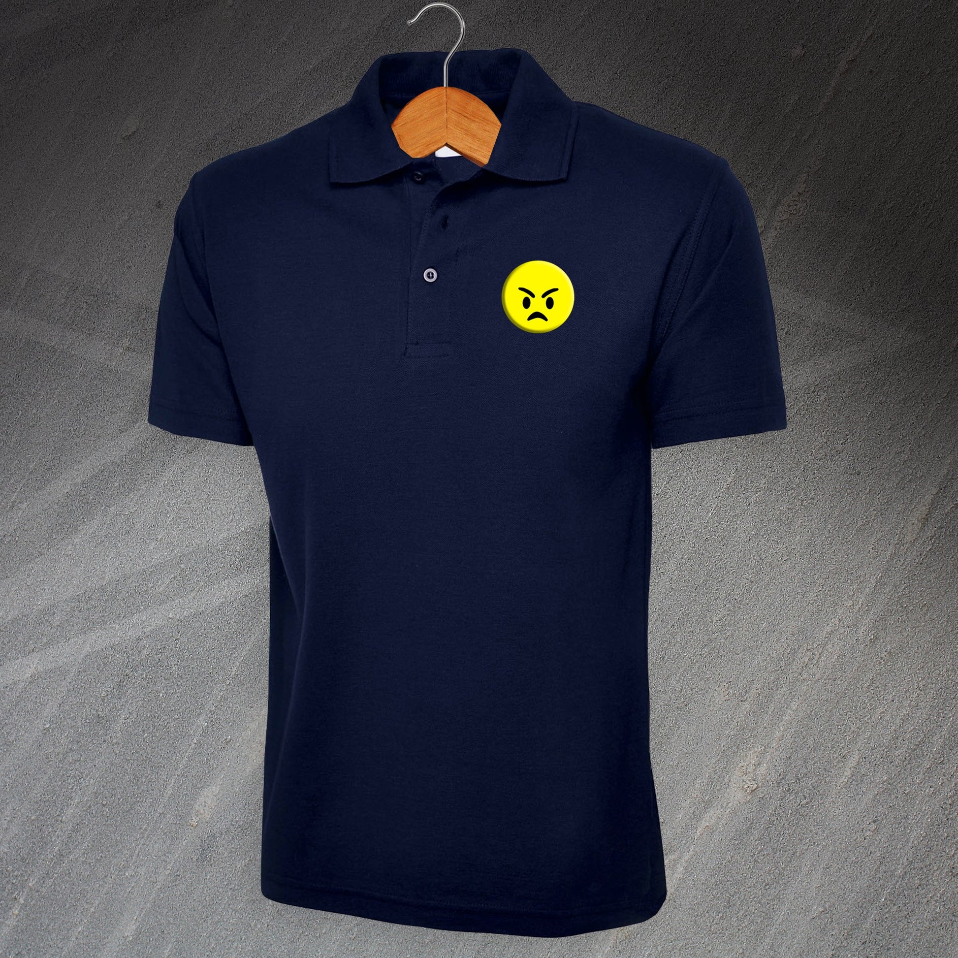 Angry Face Emoji Polo Shirt