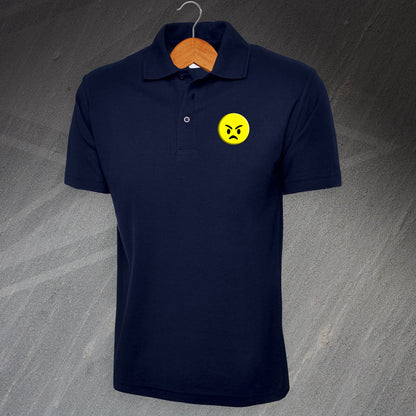 Angry Face Emoji Polo Shirt