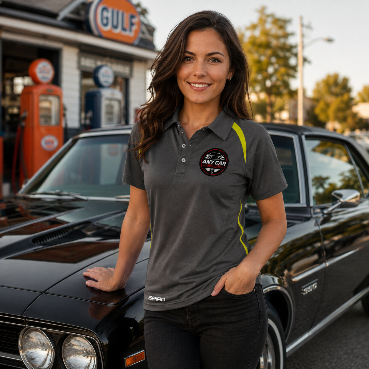 Any Car Logo Embroidered Performance Lightweight Sport Polo Shirt