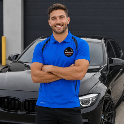 Any Car Logo Embroidered Performance Lightweight Sport Polo Shirt