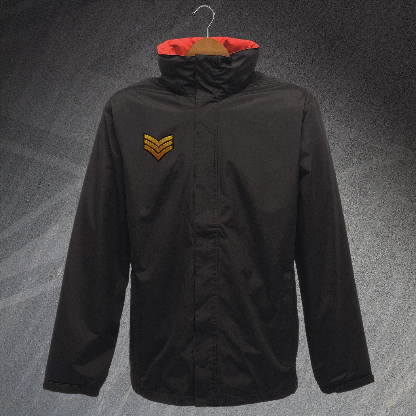 Army Waterproof Jacket with Embroidered Sergeant Badge