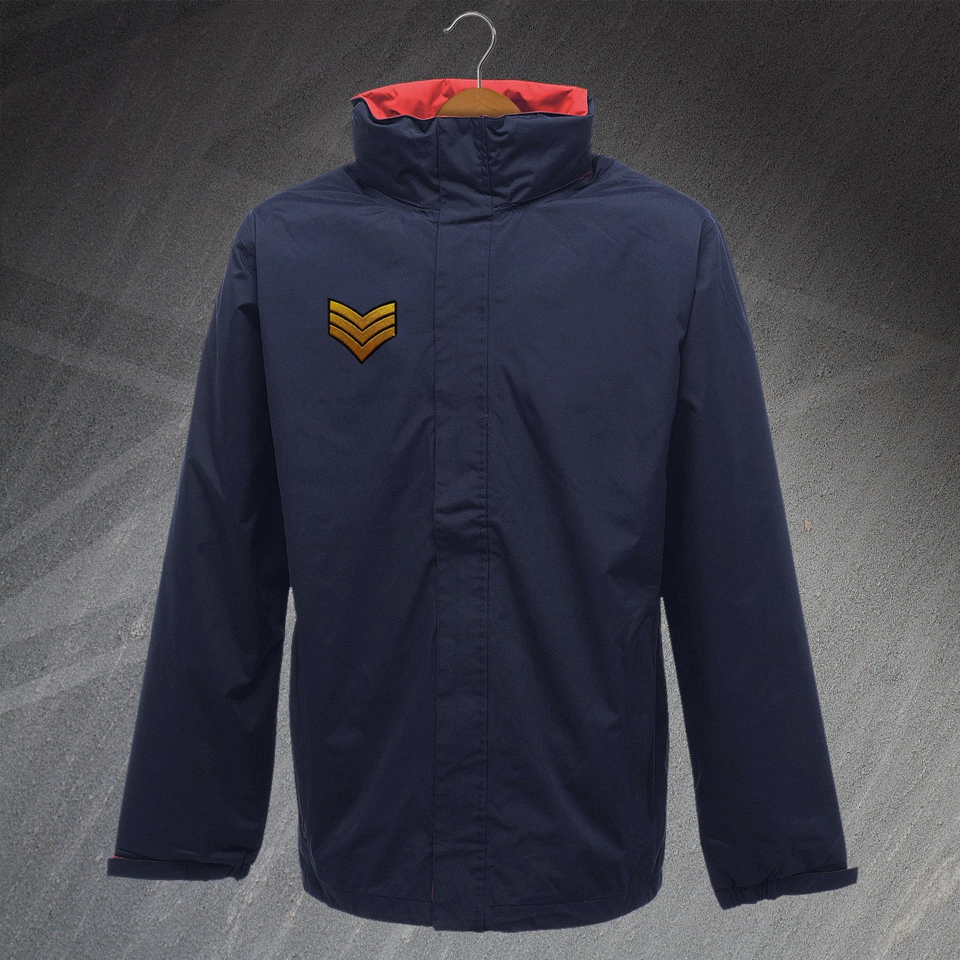 Army Waterproof Jacket with Embroidered Sergeant Badge